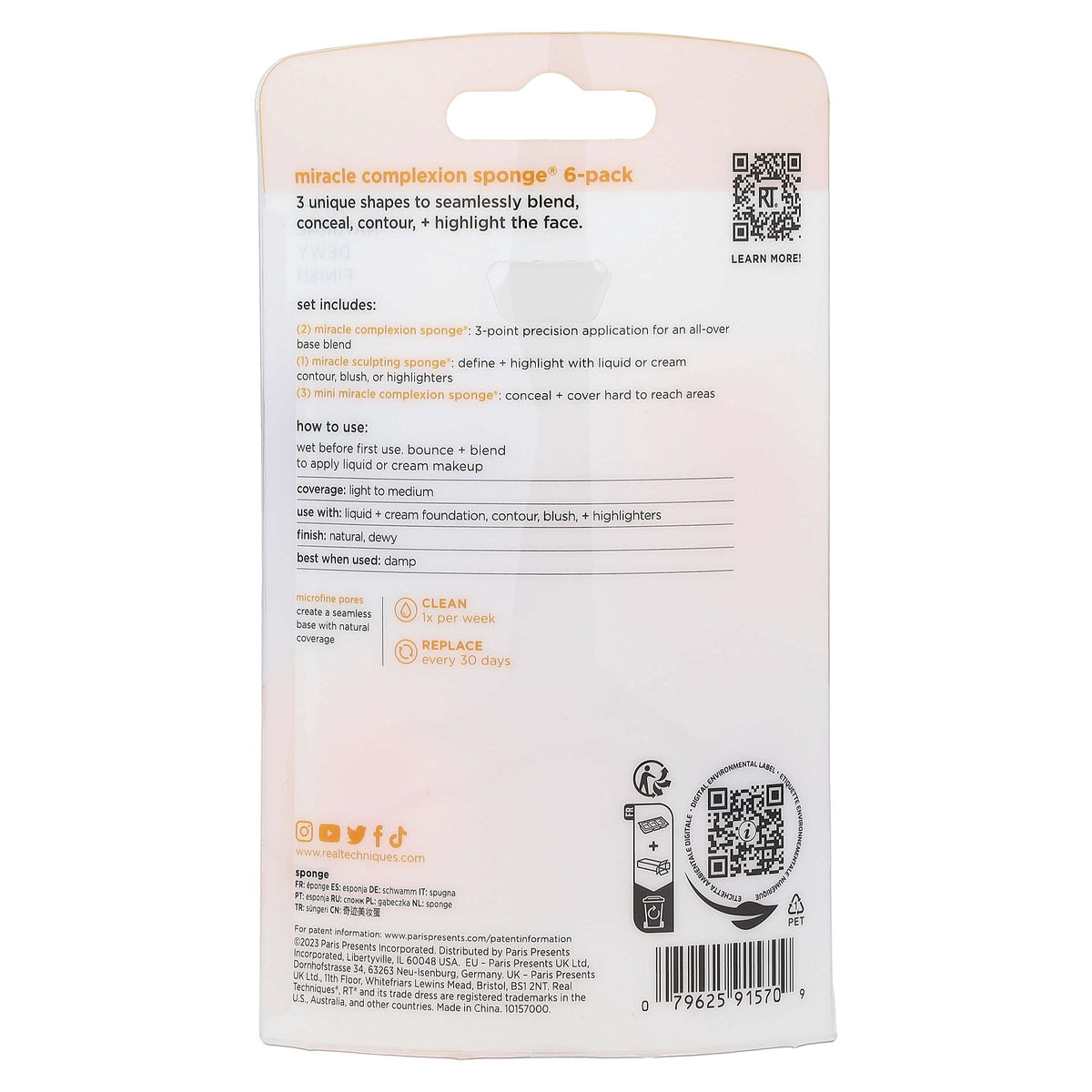 Makeup Sponge Set - Miracle Complexion Sponge 6 Pack by Real Techniques