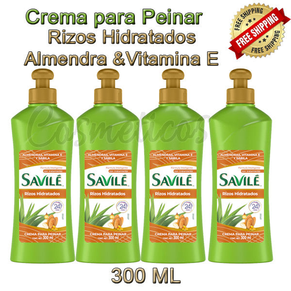 Savile Almond Hair Comb Cream for Curly Hair Hydration 300ml - Set of 4