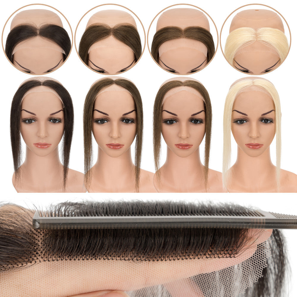 Human Hair Topper with Lace Base - Full Lace Hairpiece for Women