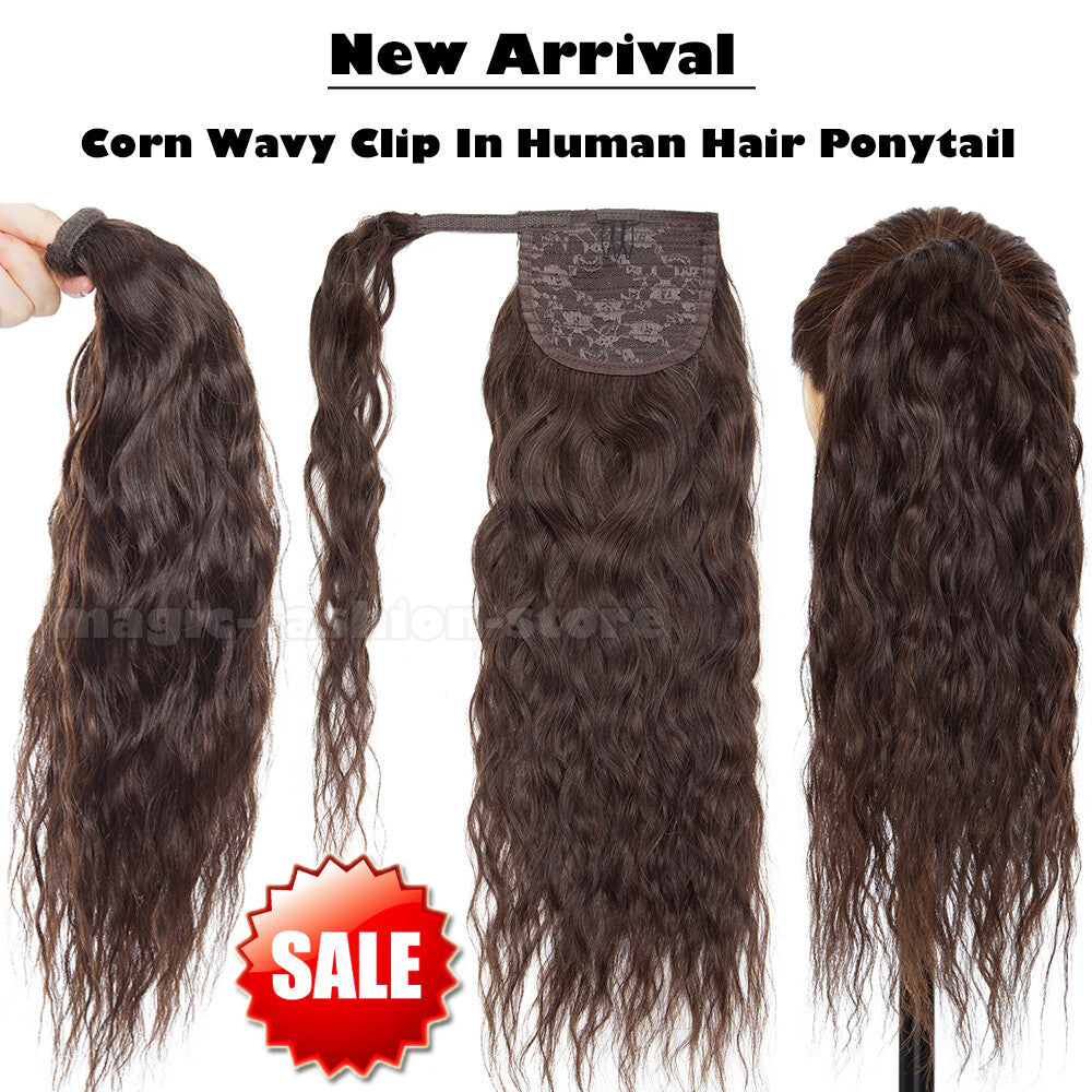 Clip-In Human Hair Ponytail Extensions Wrap Around 100g | Multiple Colors & Lengths