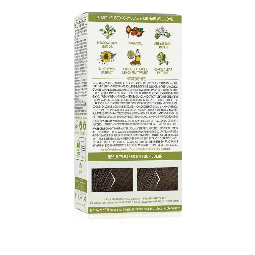 Natural Hair Color Root Retouch Creme Light Brown 6-Pack - Permanent Hair Dye