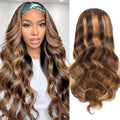 16-Inch Body Wave Wig with 150% Density - Brazilian Virgin Hair Headband Style