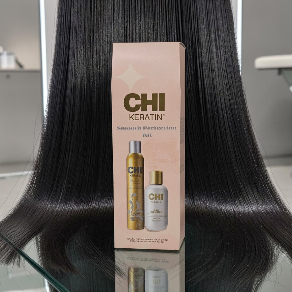 Keratin Hair Smoothing Kit with Flexible Finish Hair Spray & Silk Infusion