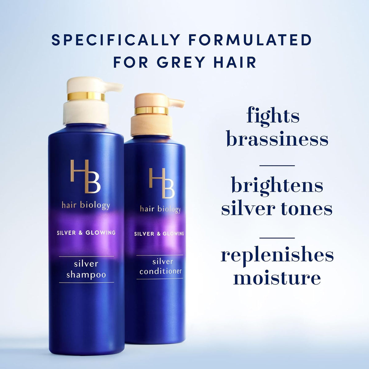 Silver Shampoo and Conditioner Set for Grey Hair - 25.6 Fl Oz