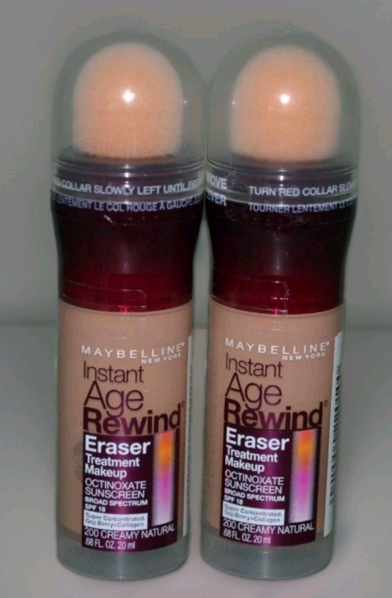 2 Pack Maybelline Instant Age Rewind Eraser Face Makeup - Creamy Natural 200
