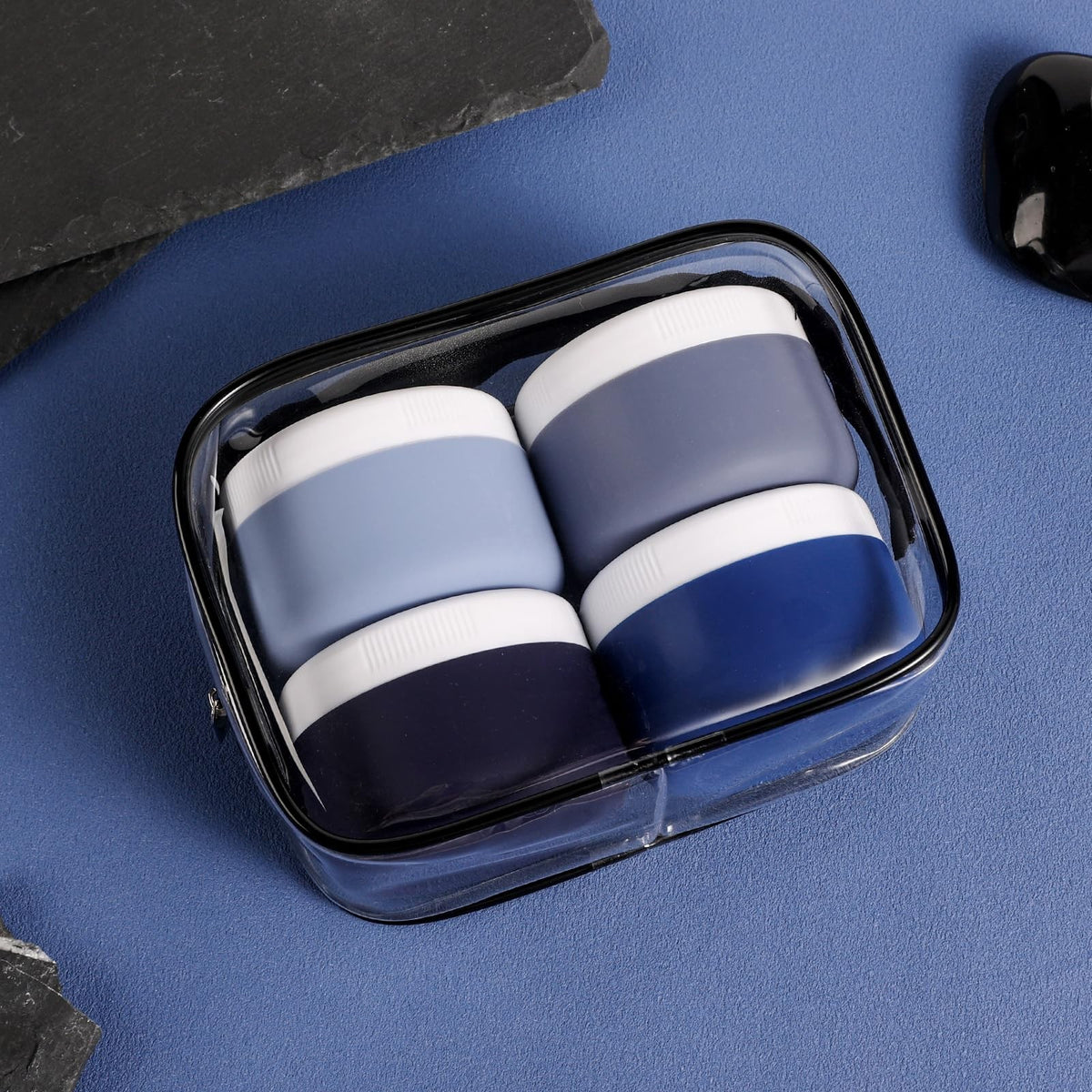 Travel 4 Pack 2oz Silicone Cream Jars - Leakproof TSA Containers