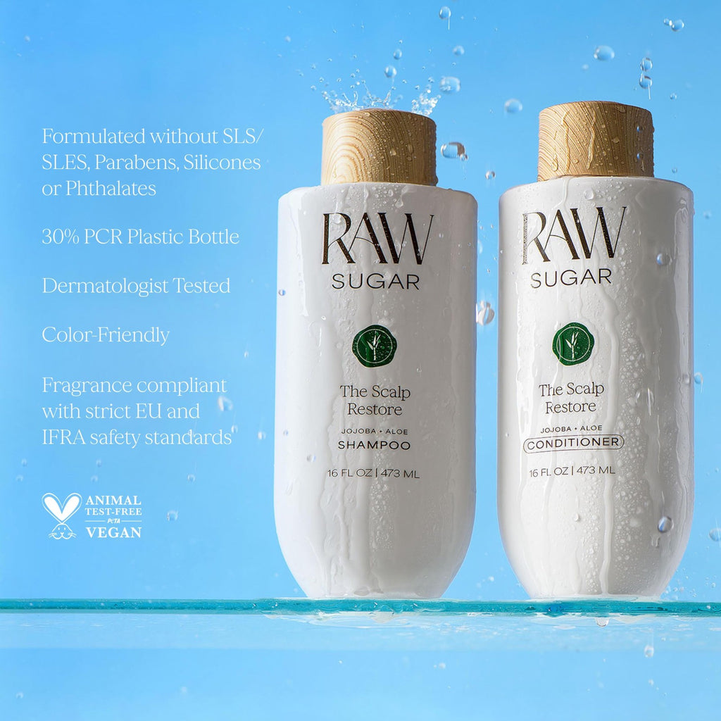Scalp Restore Shampoo & Conditioner Set - Vegan Jojoba Aloe 16oz Each