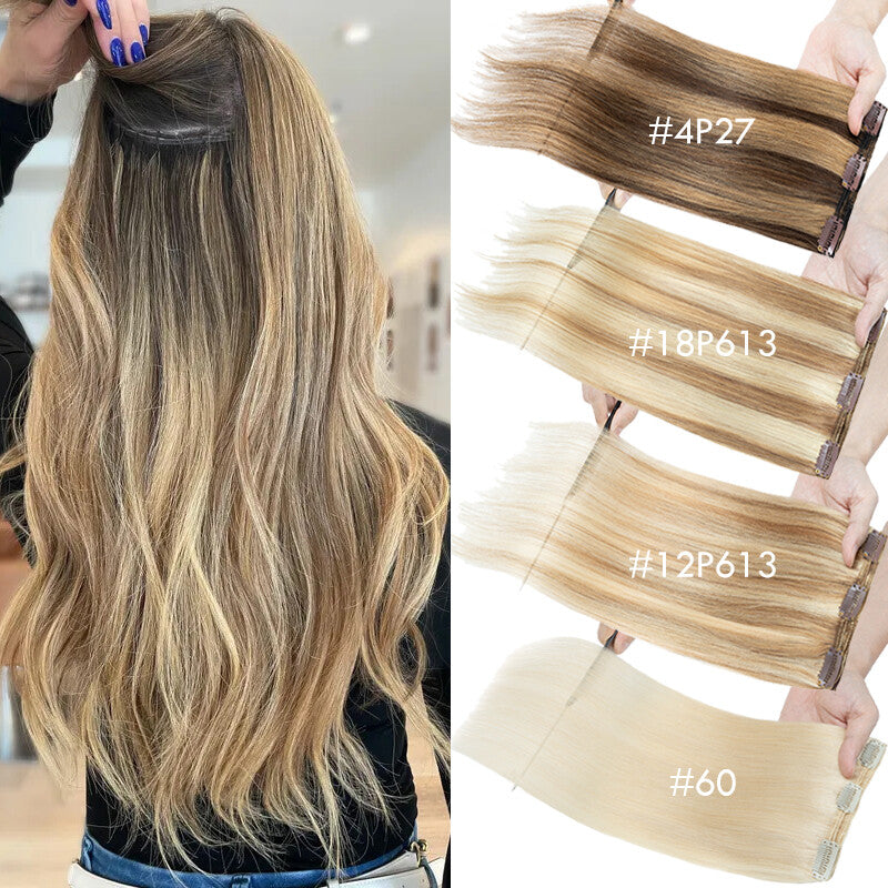 Remy Clip-In Hair Extensions Full Head Set - Blonde, Brown, Black, Wavy & Straight