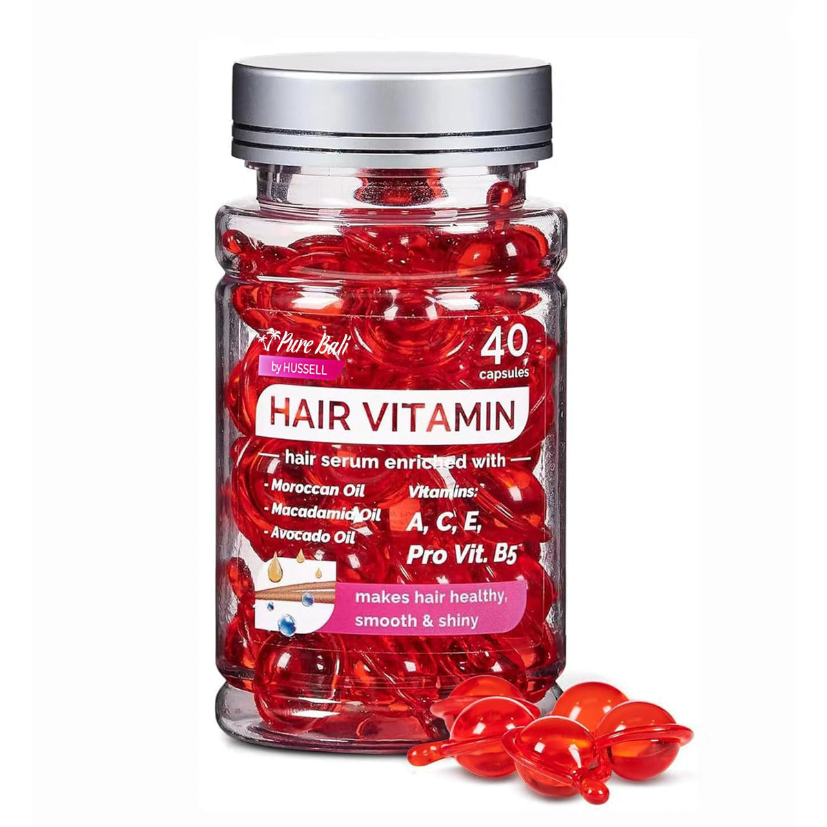 Hair Oil Capsules with Vitamins & Argan Oil for Hair Growth & Frizz Control