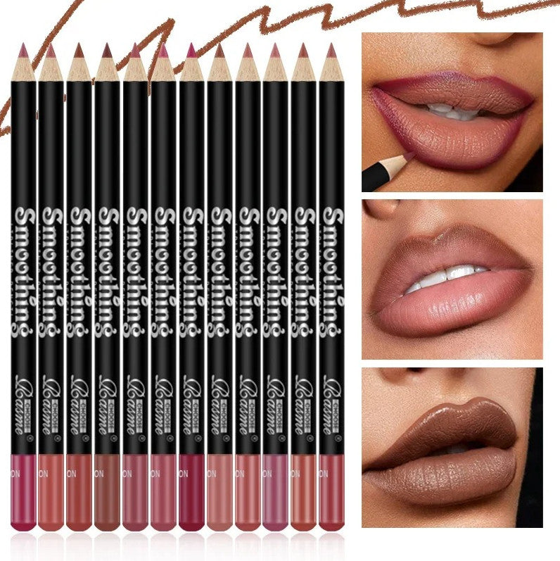 12-Piece Lipstick Lip Liner Set Matte Lip Gloss Pencils Long Lasting Makeup