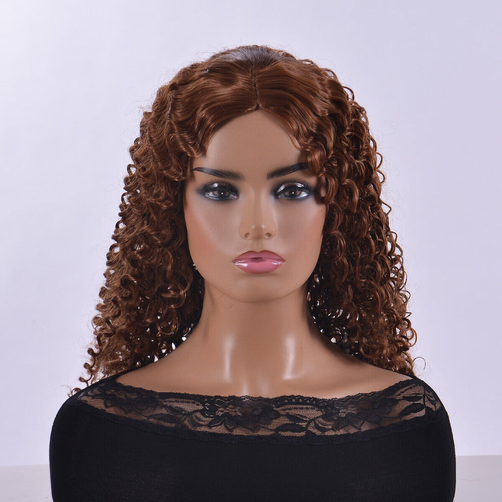 Women's Curly Wavy Long Synthetic Wig - Blonde & Brown Medium Length Hair