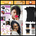 10-Inch Human Hair Loc Extensions 50 Strands Natural Black Easy Install