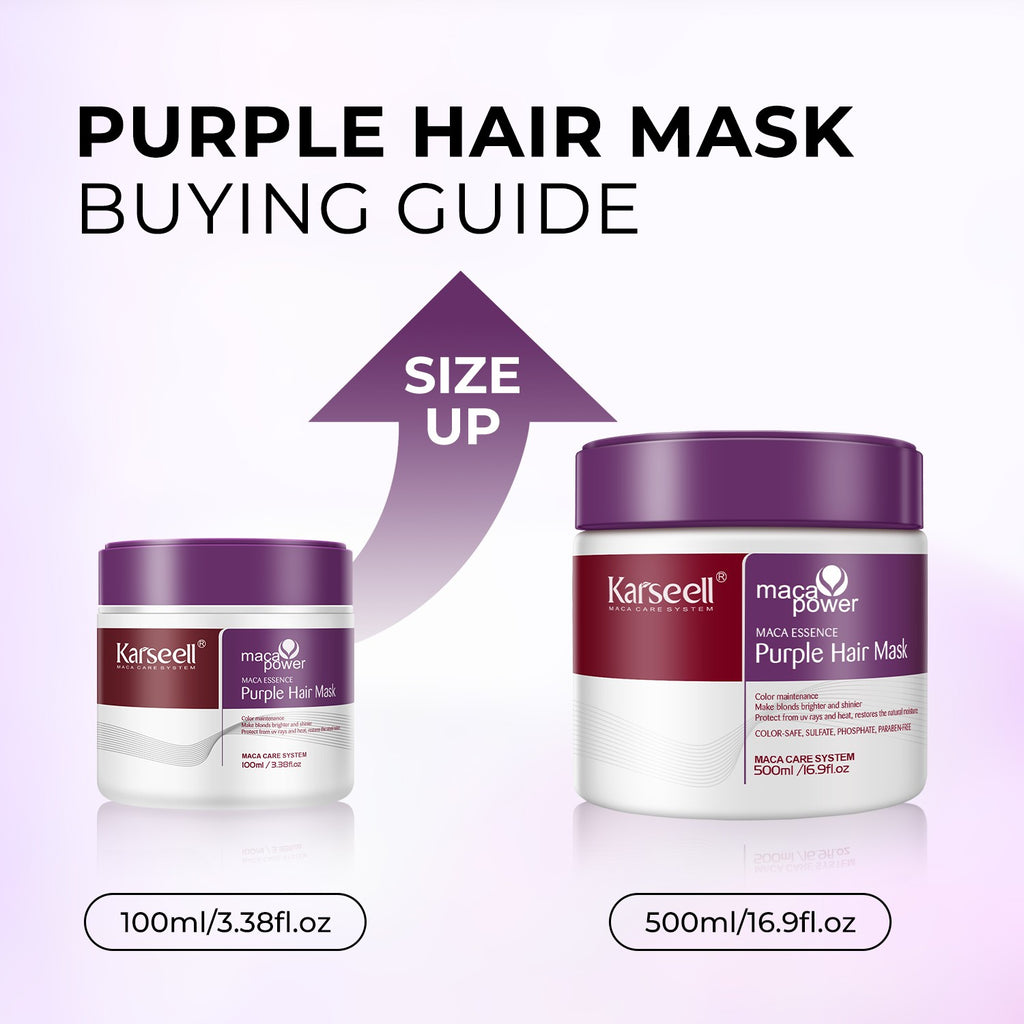 Purple Hair Mask for Blonde & Silver Hair - Neutralizes Brass & Yellow Tones, 100ml
