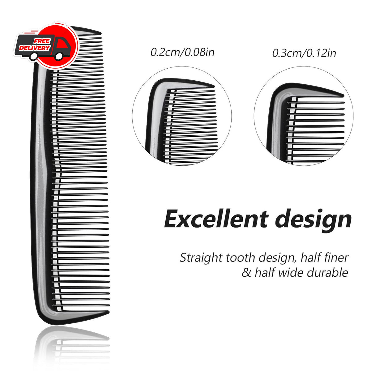 12 Pack Pocket Hair Combs - Travel-Friendly Mini Styling Combs for Men & Women