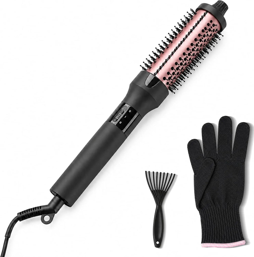 1 1/4 Inch Thermal Curling Brush Hair Styling Tool Dual Voltage for Travel