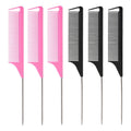 6PCS Metal Rat Tail Combs for Hair Styling & Braiding - Fine Tooth