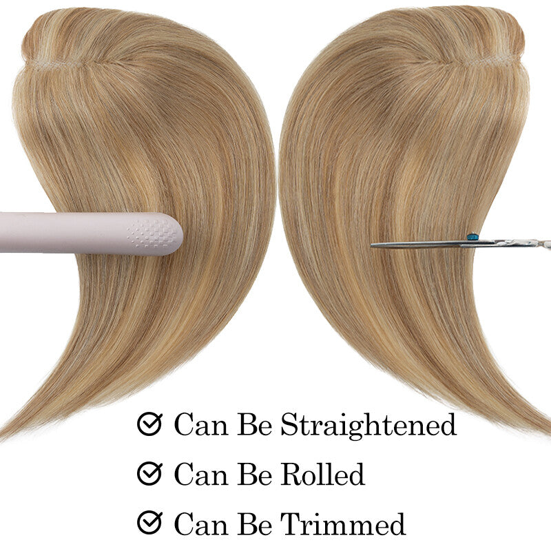 Clip-In Human Hair Topper with Lace Base - Remy Hair Extensions for Volume