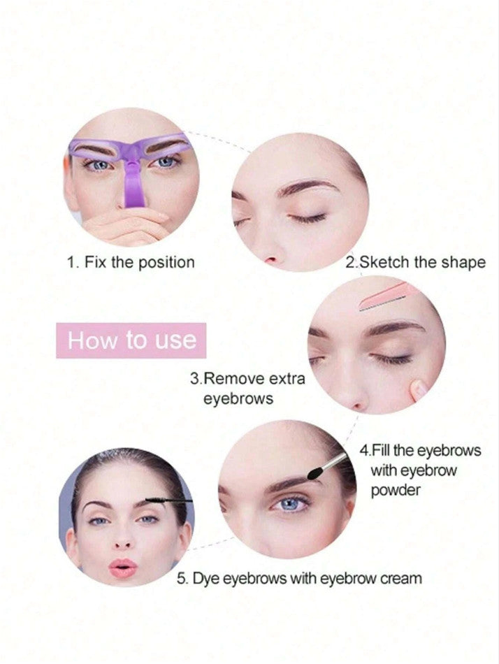 Reusable Eyebrow Stencil Kit with 8 Styles for Makeup & Shaping