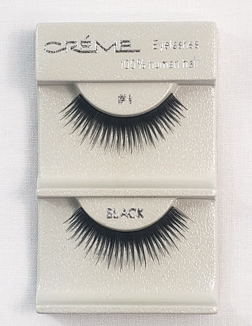 False Eyelashes Style #1 - 12 Pack, 100% Human Hair, Handmade