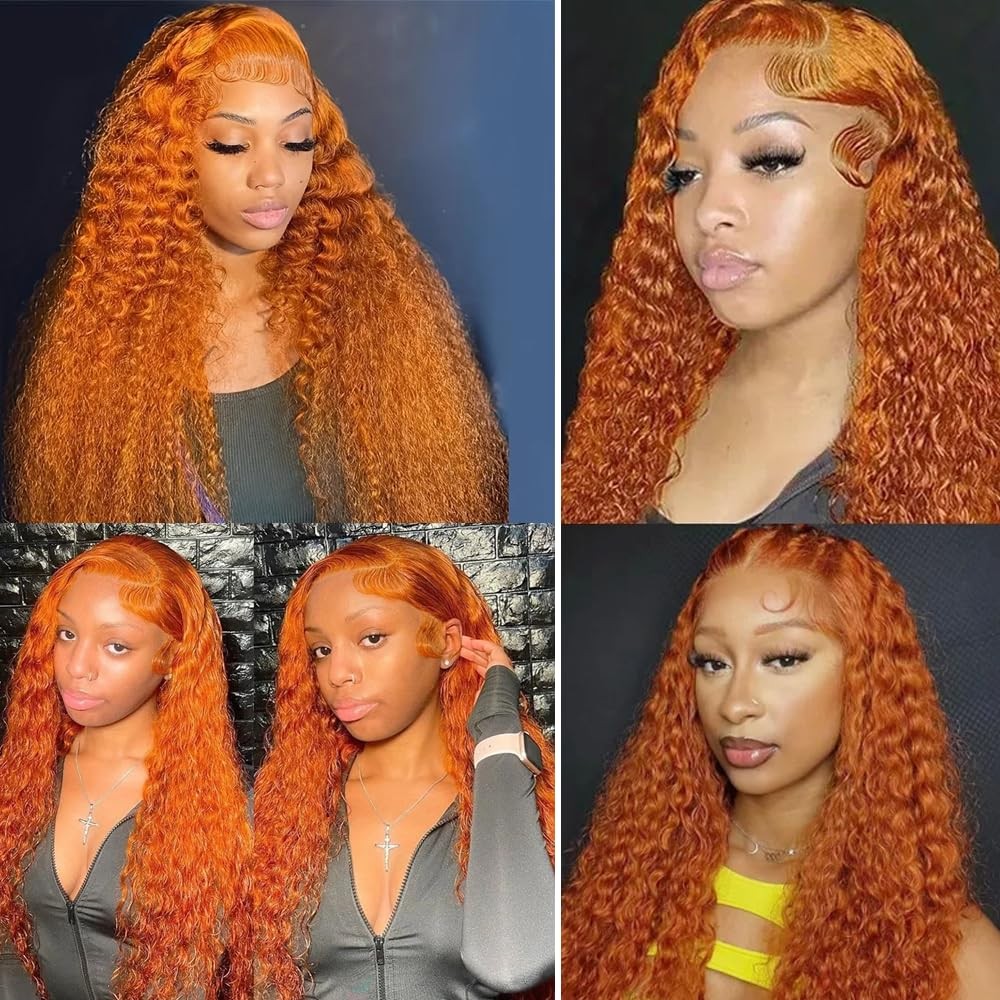 Human Hair Bundles 28 30 32 Inch Ginger Orange Deep Wave 150g