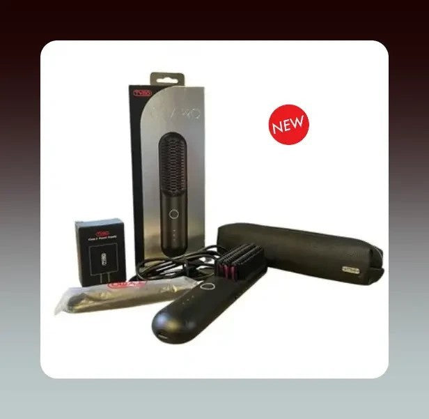 Wireless Hair Straightening Brush - Portable Heated Styling Tool for Hair - Black