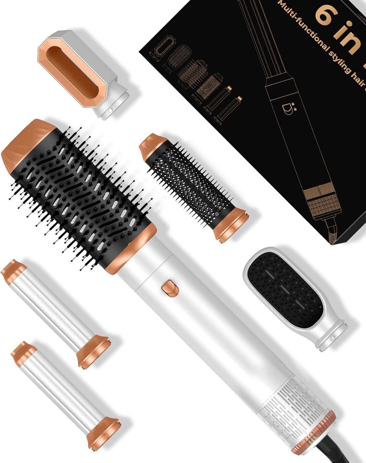 6-in-1 Hair Dryer Brush Styler - Curl, Straighten & Volumize
