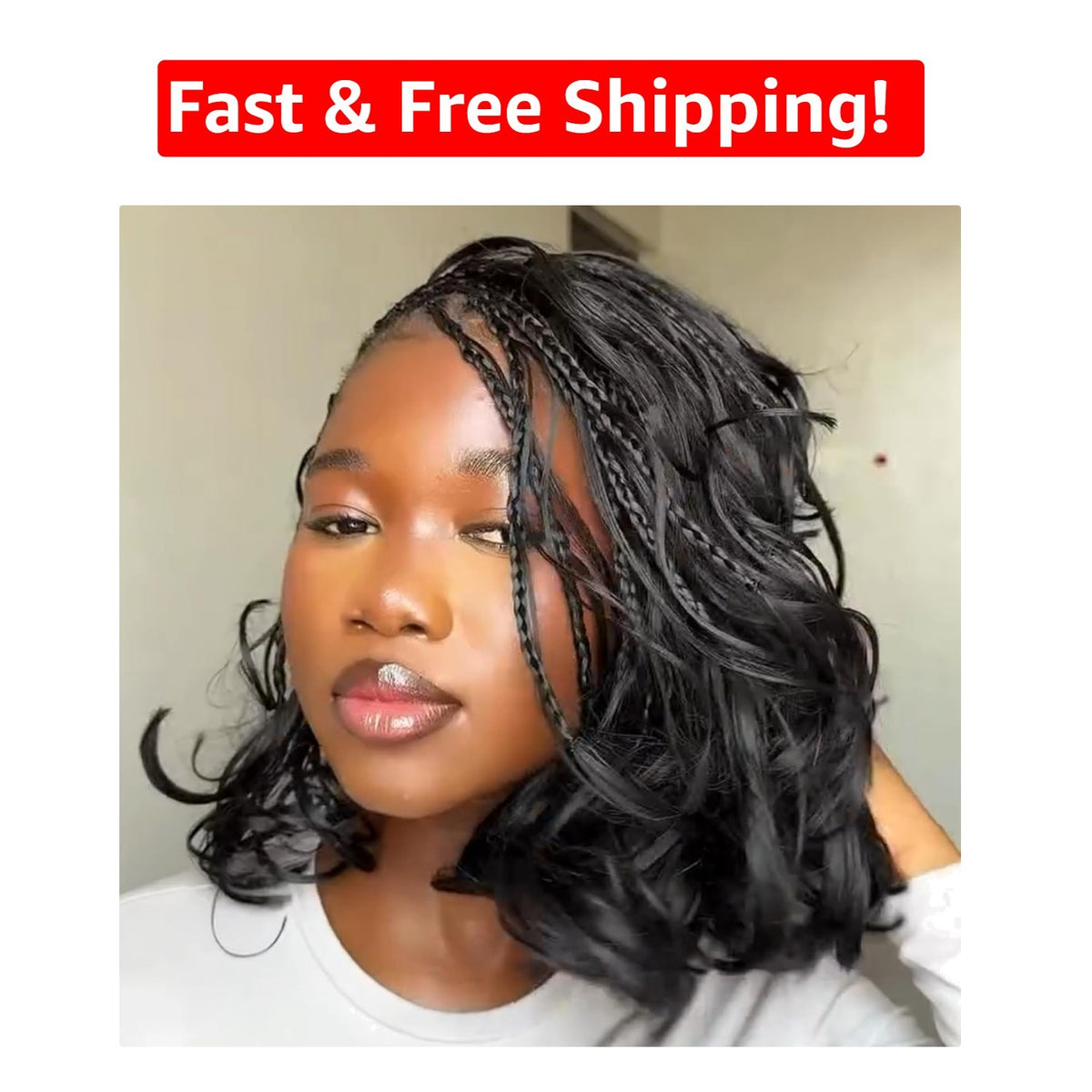 8 Inch Synthetic French Curl Crochet Braids - 9 Pack Hair Extensions for Women & Kids