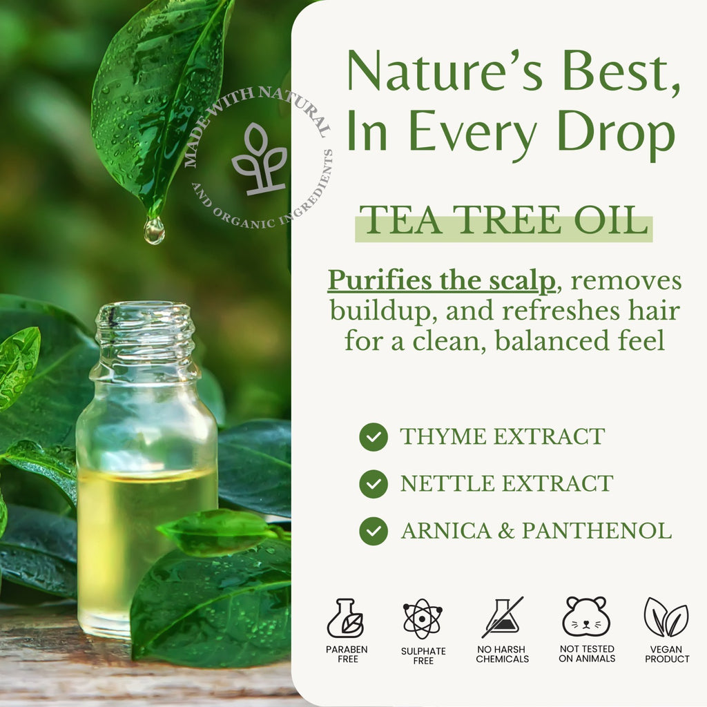 Tea Tree Anti-Dandruff Shampoo for Dry Itchy Scalp - 16 oz, 2 Pack