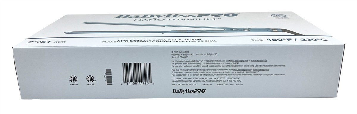 Babyliss Pro Nano Titanium 2-Inch Flat Iron - Ultra-Thin Hair Straightener