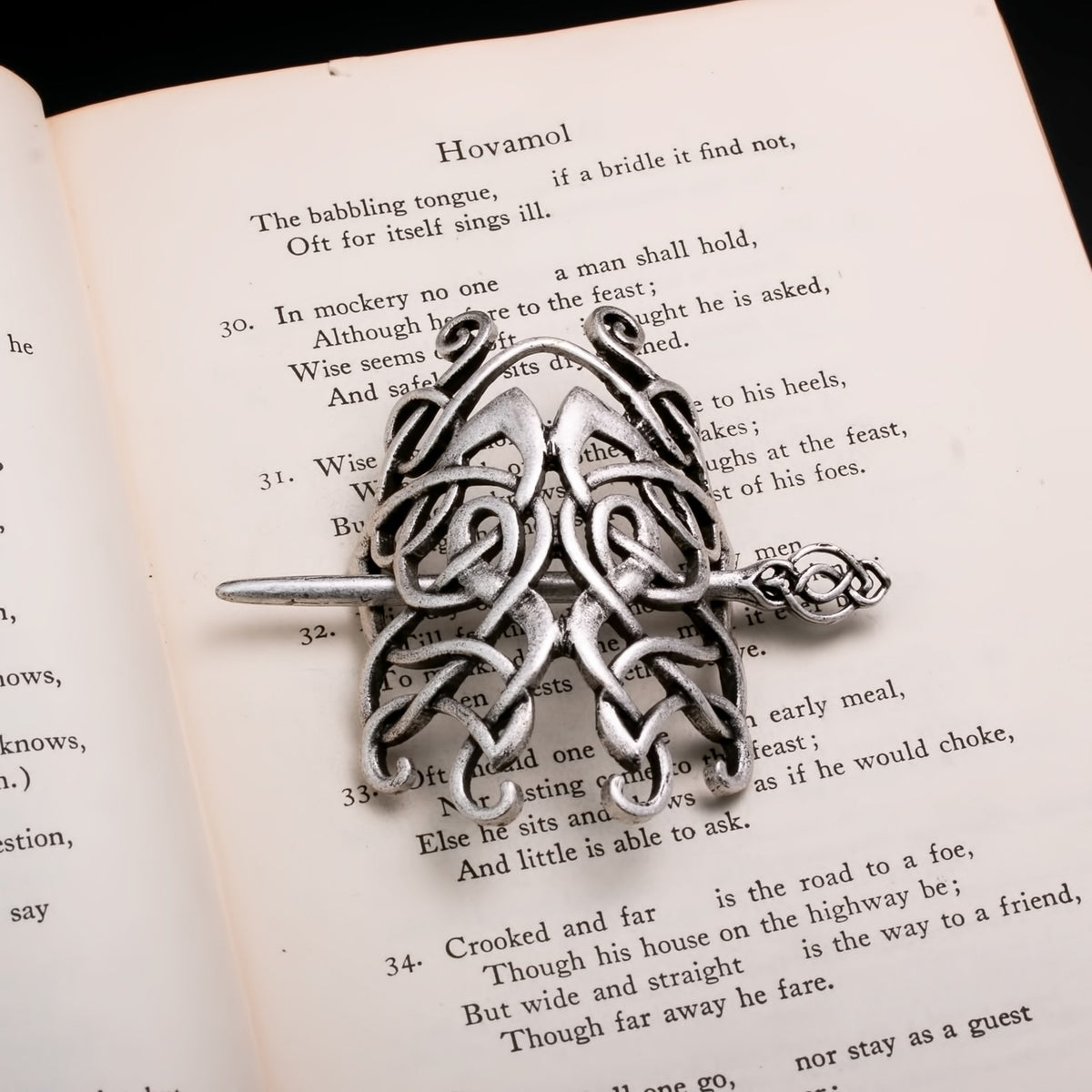 Norse Celtic Silver Hair Pin Viking Knot Jewelry - Shield-Maiden Accessory
