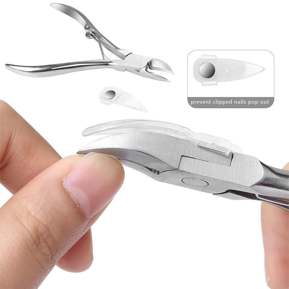12 Resistant Toenail Clippers for Ingrown Nail Care - Pedicure Tools Set