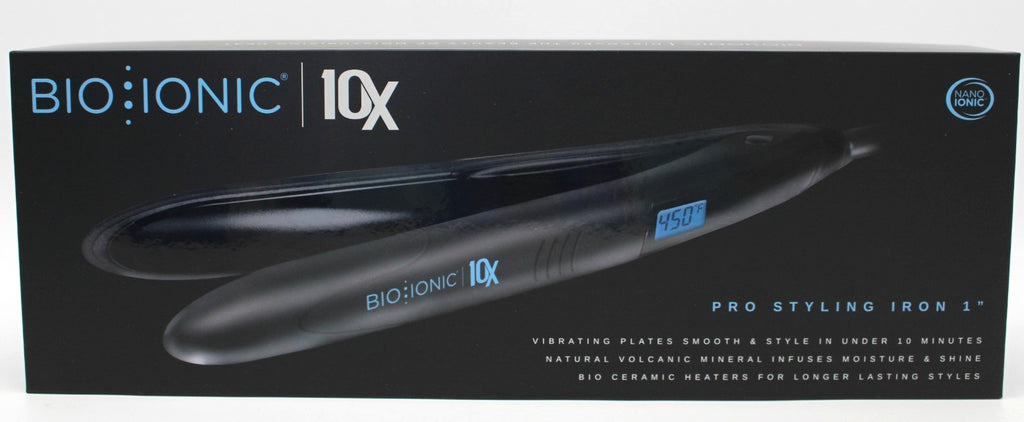Bio Ionic 10X Pro Flat Iron 1-Inch Vibrating Plates Hair Styling Tool