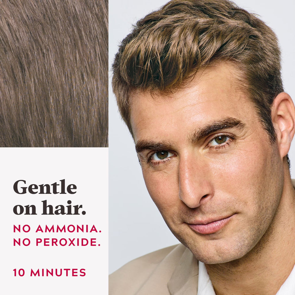 Men's Hair Color Kit Light Brown No Mix Comb-In Gray Coverage