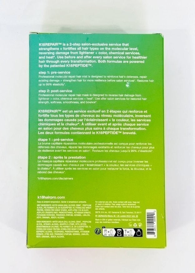 K18 Biomimetic Hair Repair Kit - Damage Reversal & Color Safe Treatment