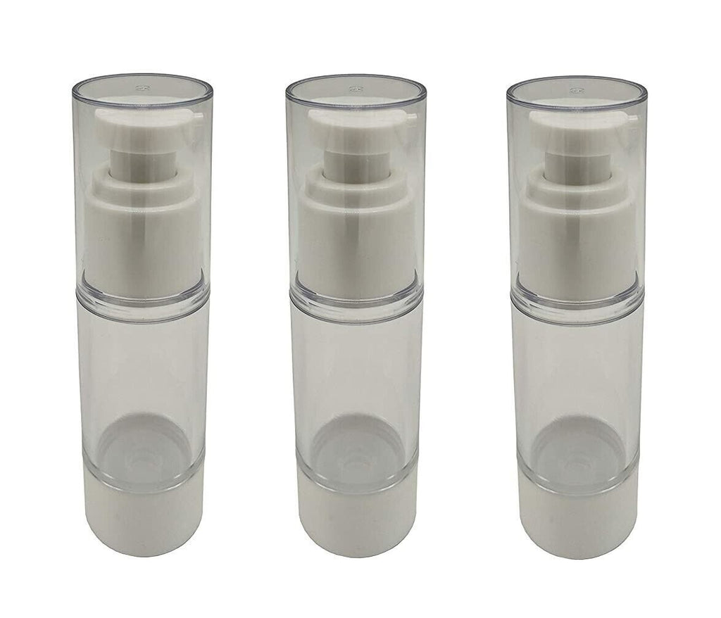 3-Pack Reusable Airless Pump Bottles 50ml Travel-Size for Liquids & Creams