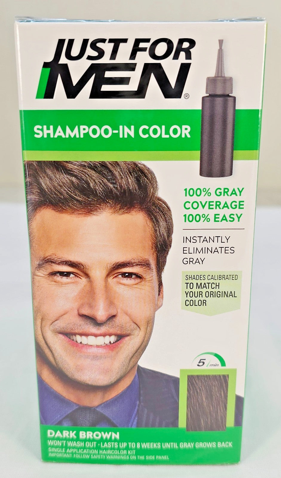 3-Pack Dark Brown Hair Shampoo for Gray Coverage - No Mix Formula