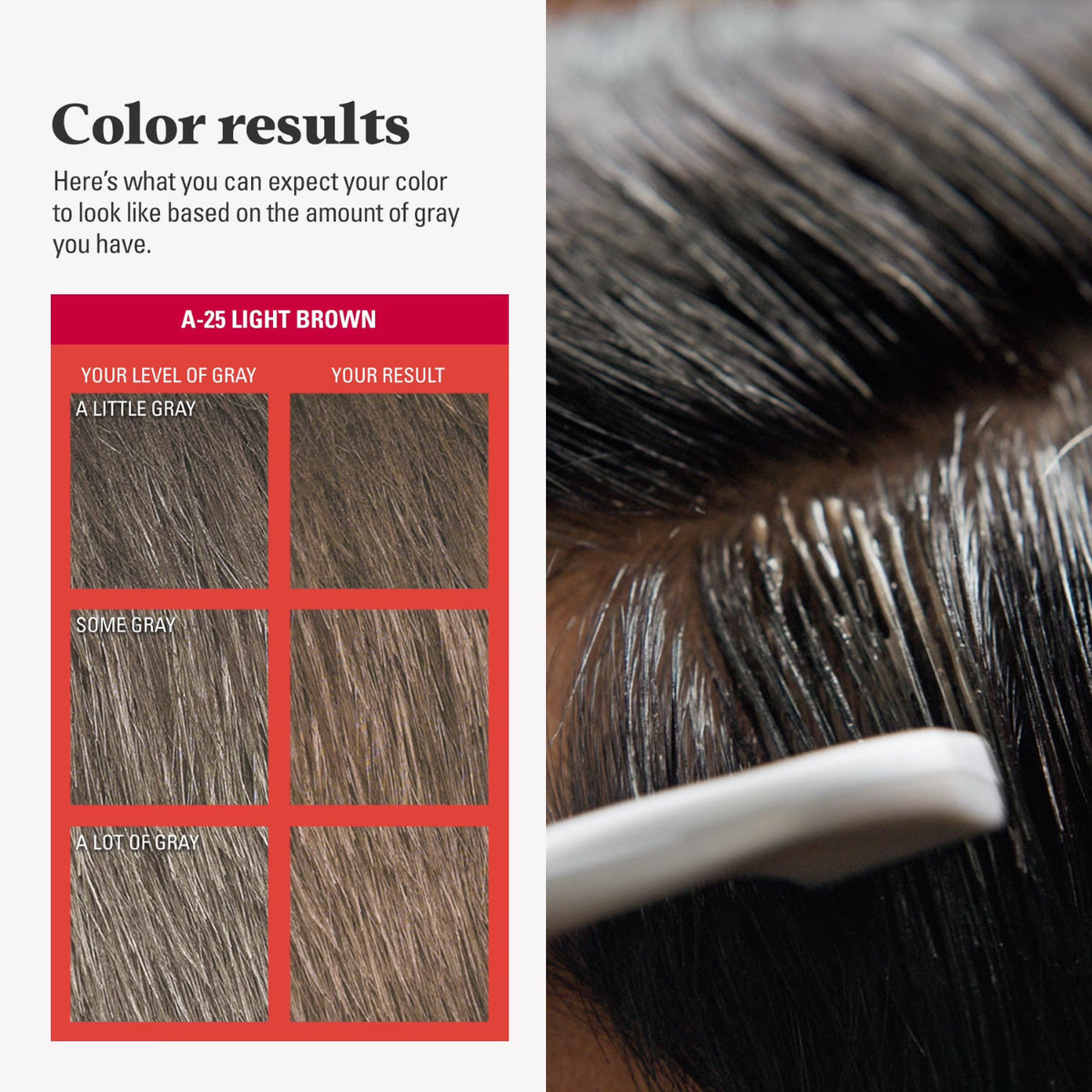 Men's Hair Color Kit Light Brown No Mix Comb-In Gray Coverage