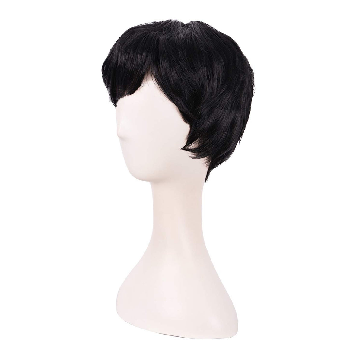 10 Inch Black Curly Wig for Women Short Fashion Hairpiece