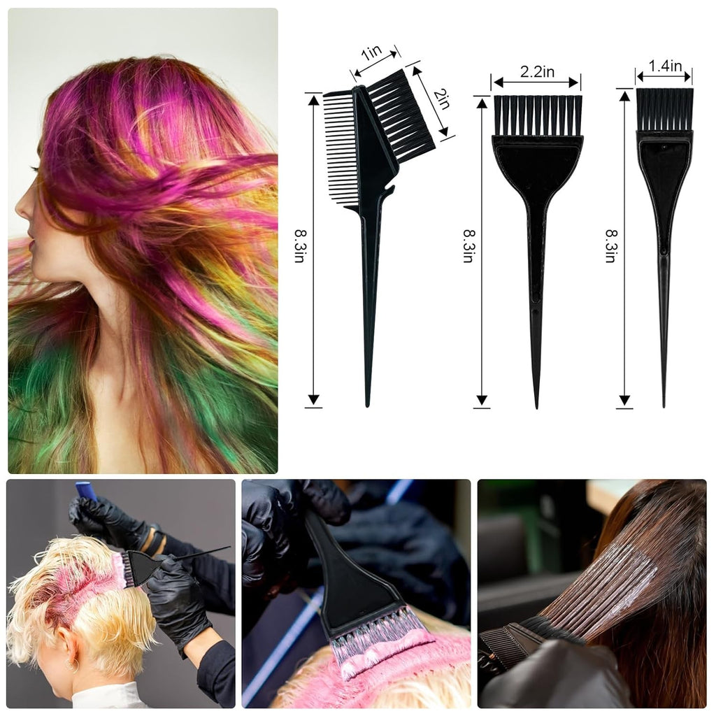 Professional Hair Dye Kit 12 Pcs Coloring Accessories with Bowl Brushes Clips