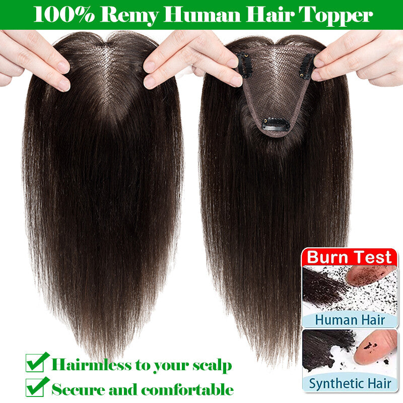 Clip-In Remy Human Hair Topper for Women - Natural & Colored Options