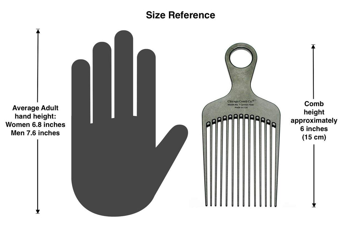 Carbon Fiber Pick Comb for Long Curly & Afro Hair - Detangling & Styling Tool