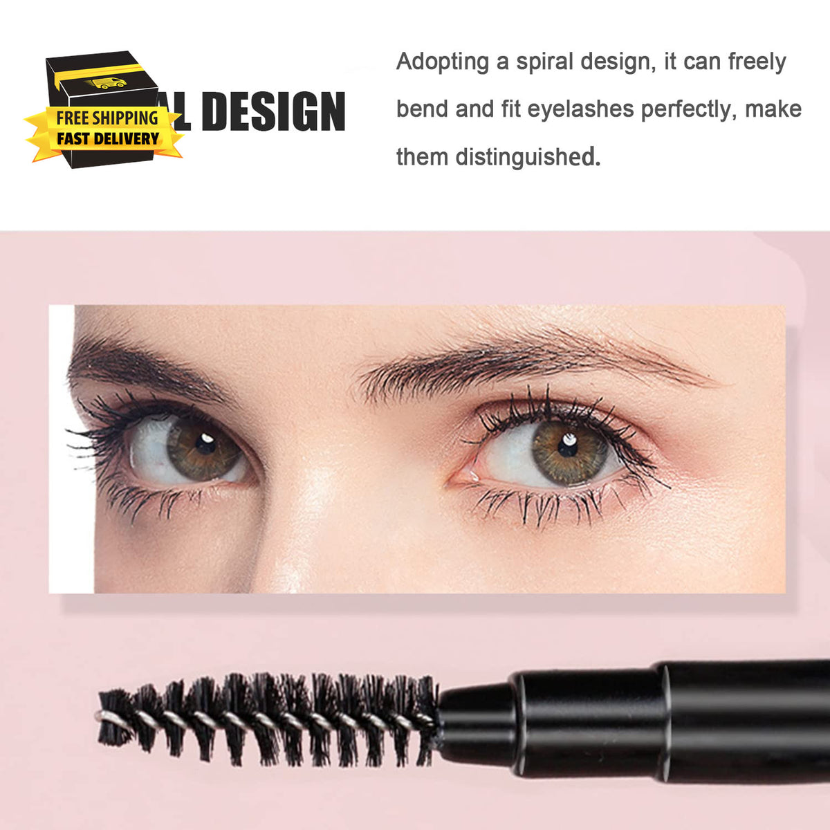 Mini Eyebrow, Eyelash & Lip Makeup Brush Set with Cap - Reusable Portable Tools