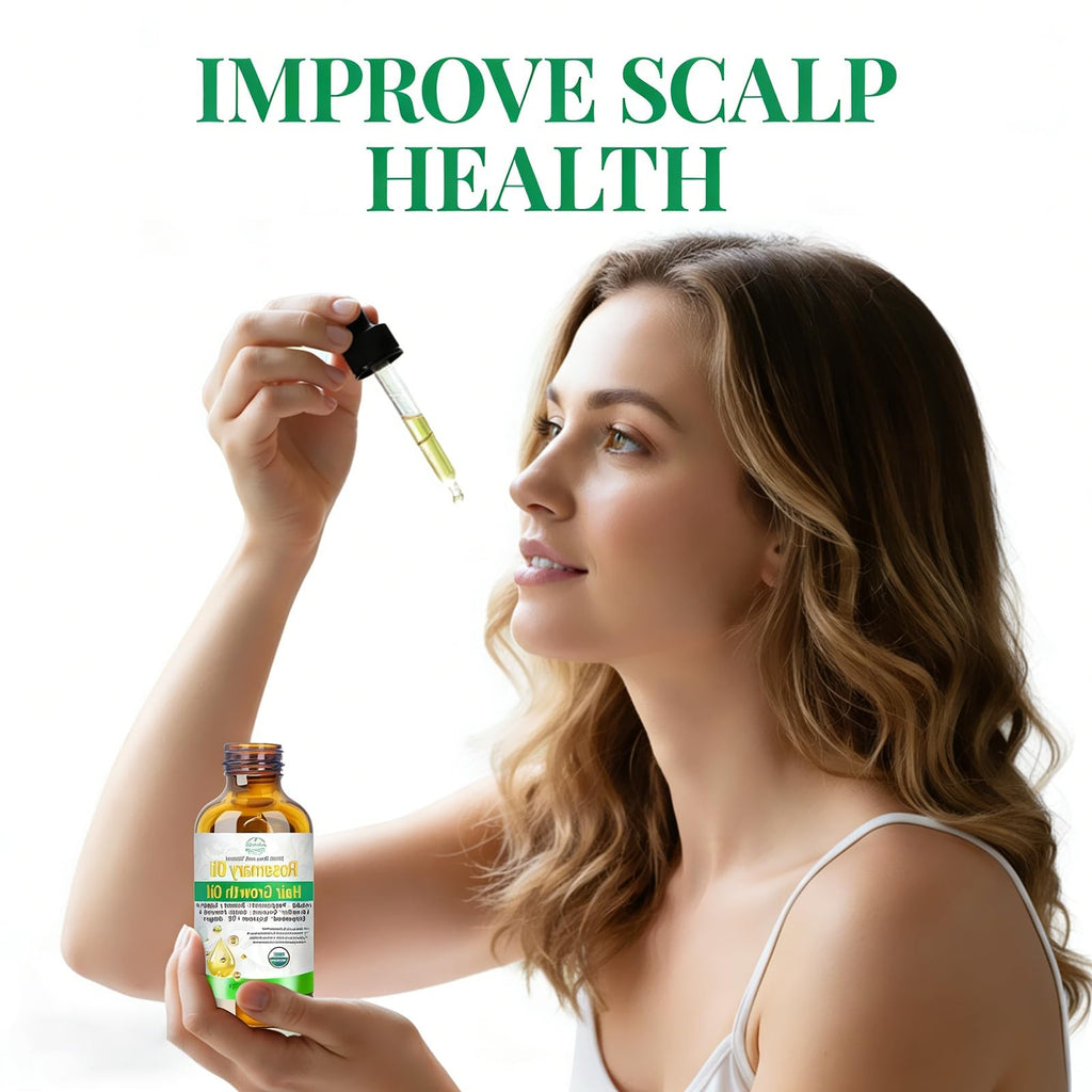 Organic Rosemary Hair Growth Oil - Nourishing Scalp Treatment for Thinning Hair