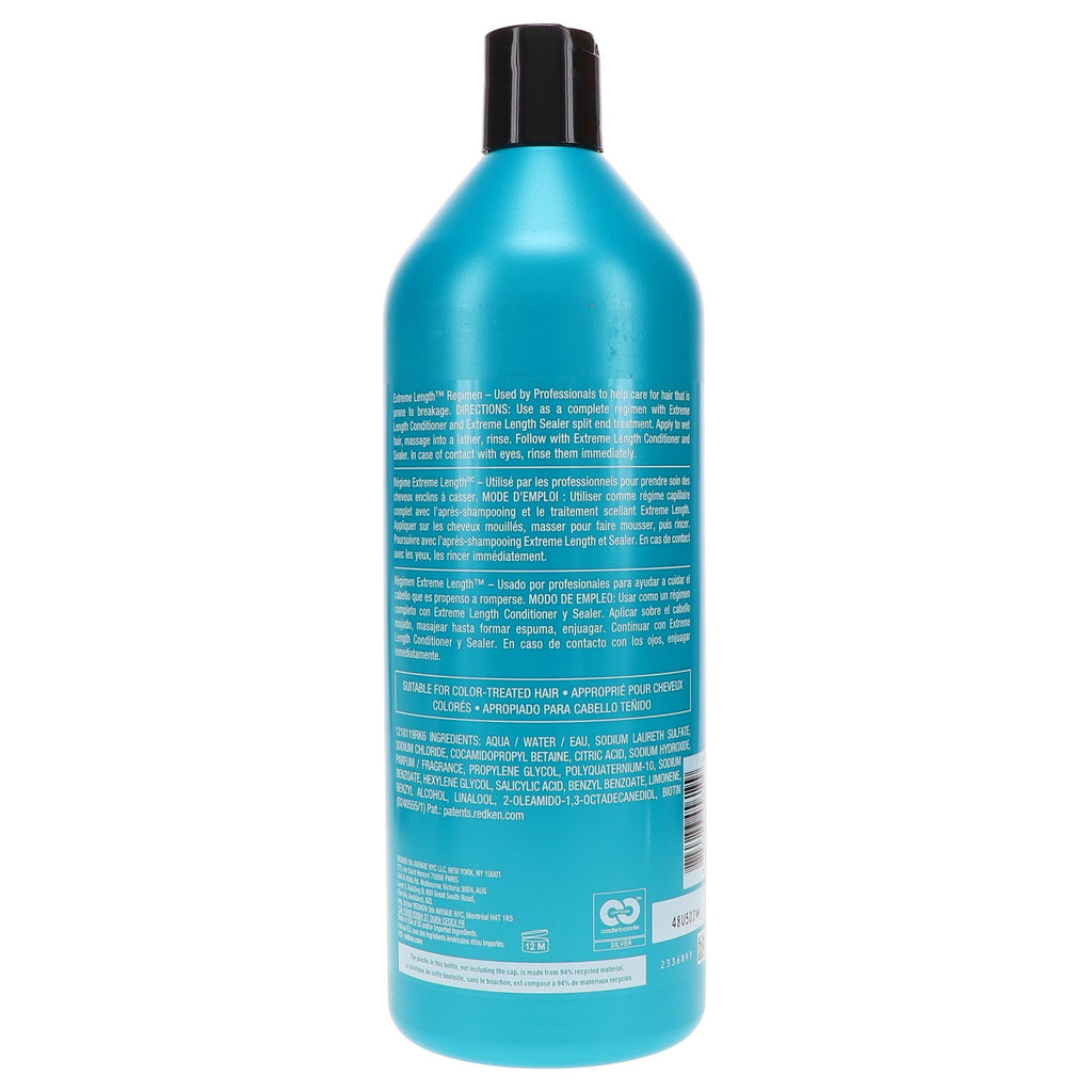 Redken Extreme Length Hair Shampoo 33.8 oz for Hair Growth & Damage Repair