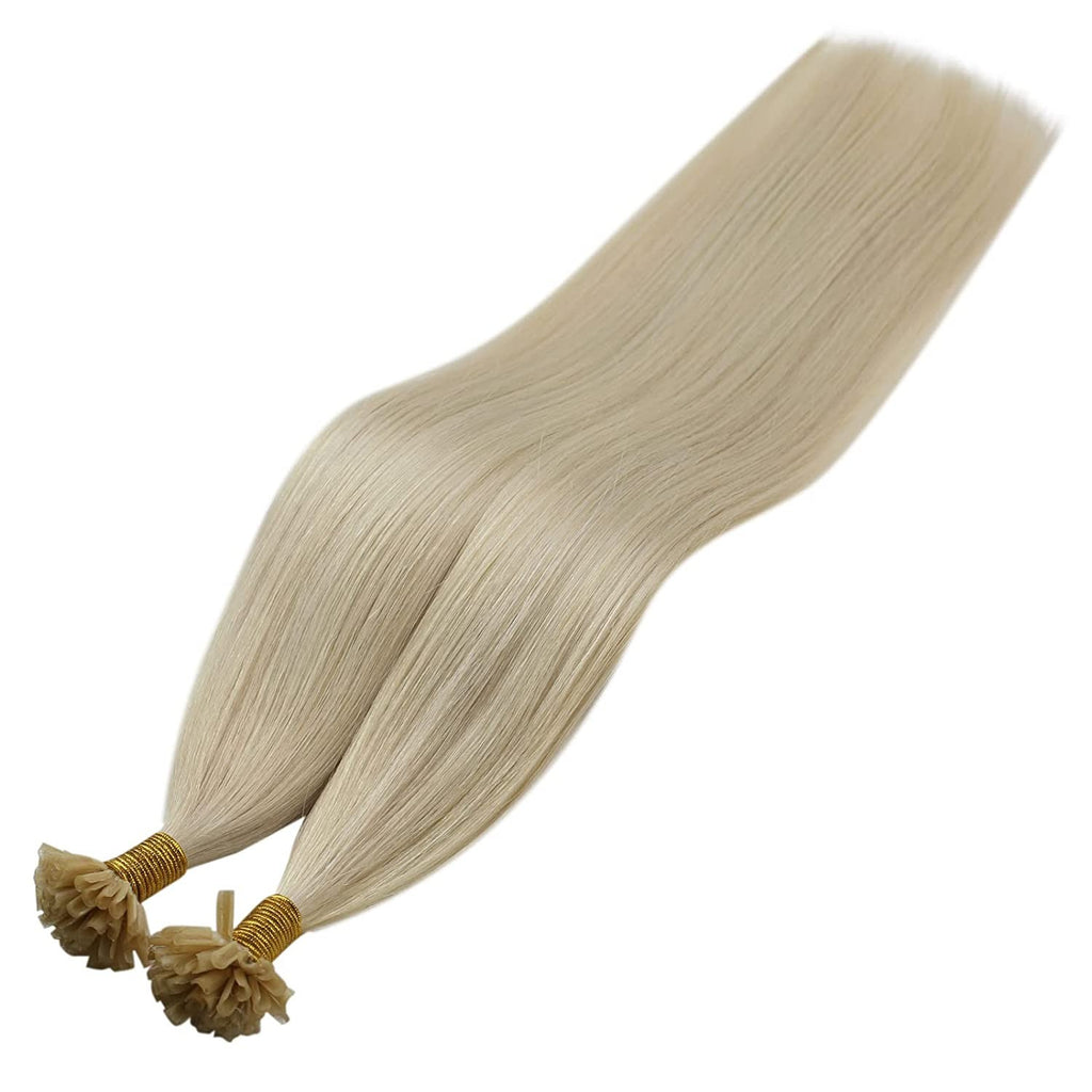 Keratin Bonded Hair Extensions U-Tip Platinum Blonde 26 Inch 100 Strands