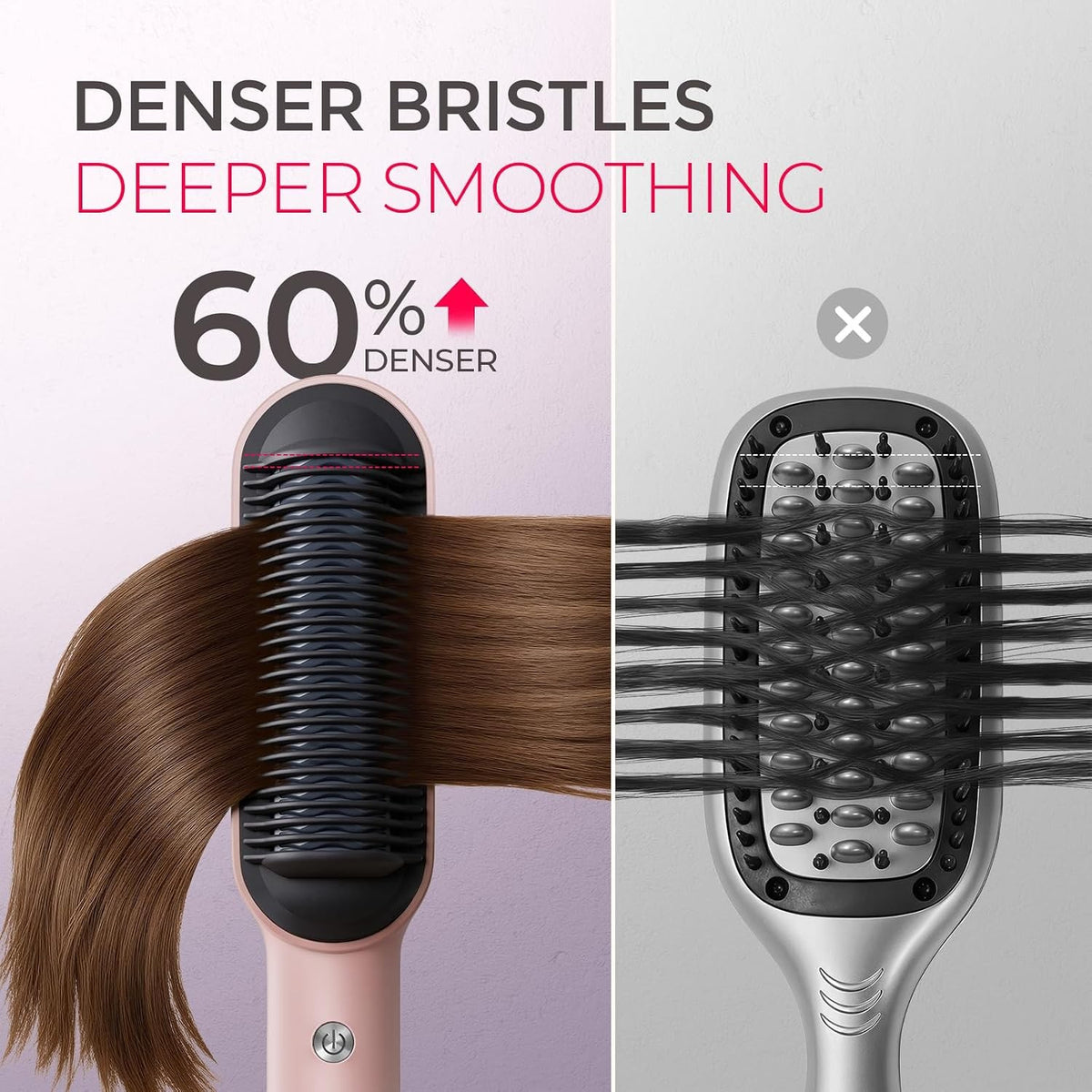 Hair Straightening Brush and Hot Comb - 2-in-1 Ionic Styling Tool