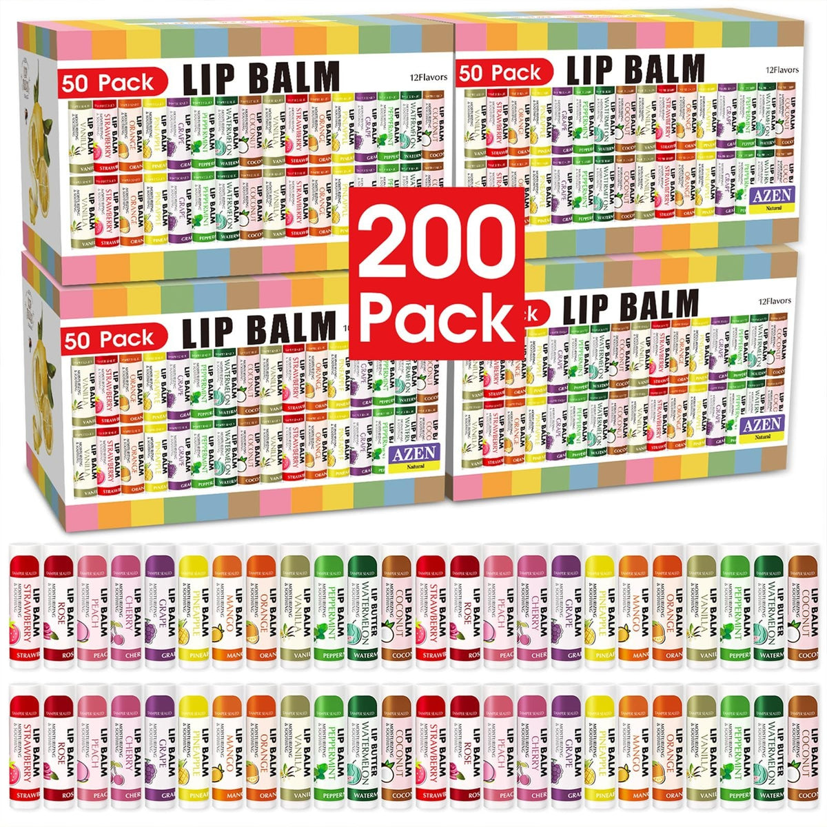 Bulk Natural Lip Balm Set - Moisturizing Lip Care for Dry Lips