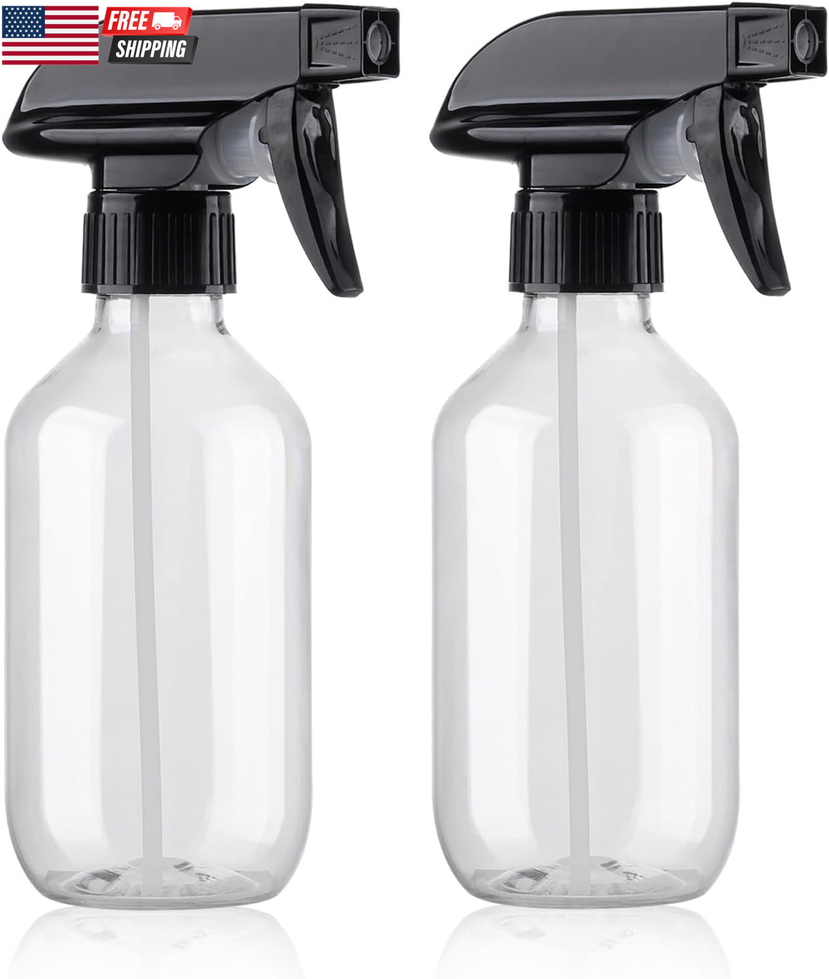 10oz BPA-Free Refillable Water Spray Bottle Set for Cleaning, Gardening, and Personal Use