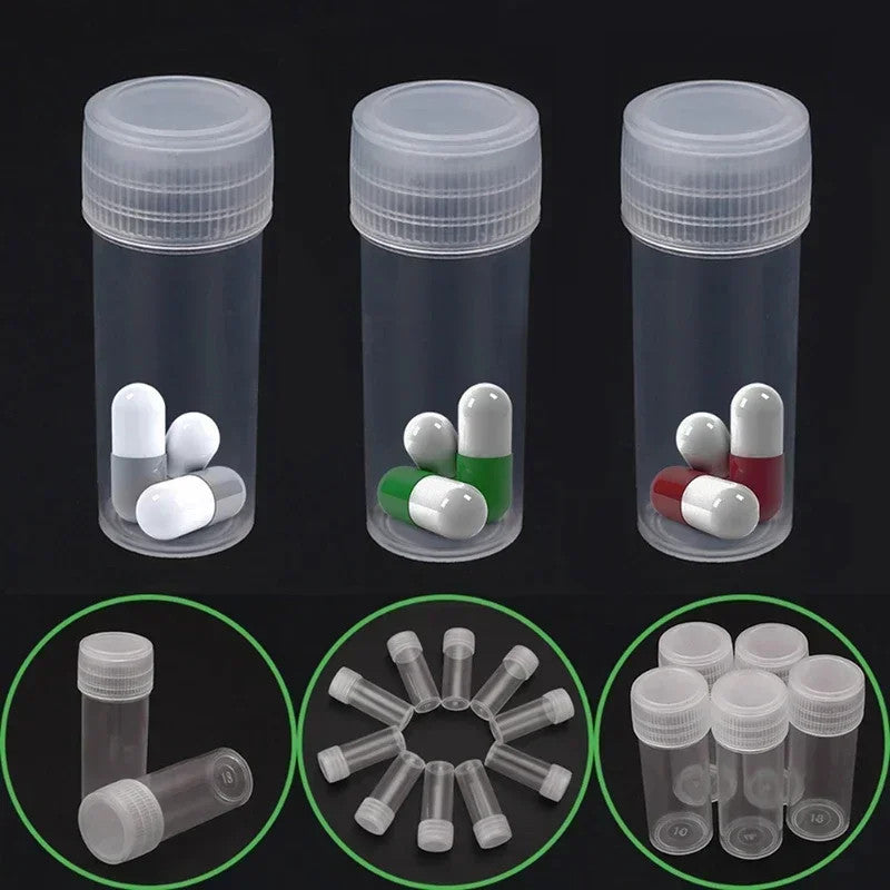 5ml Plastic Sample Jars - Small Storage Vials for Pills, Liquids & Powders