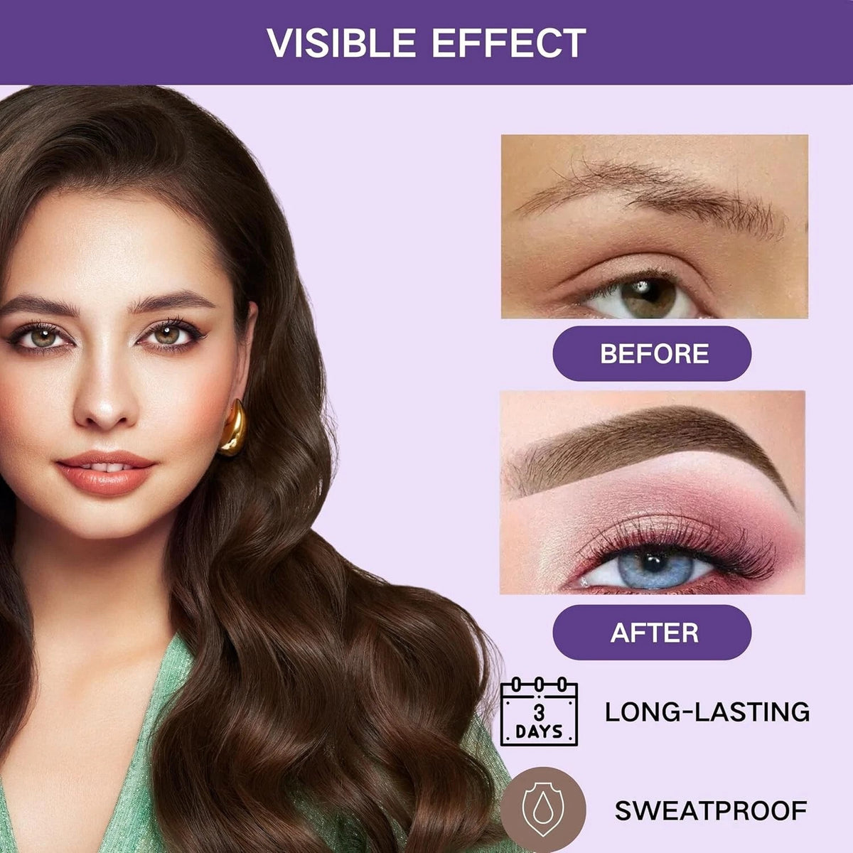 Dark Brown Peel-Off Eyebrow Gel Tint Waterproof & Long-Lasting